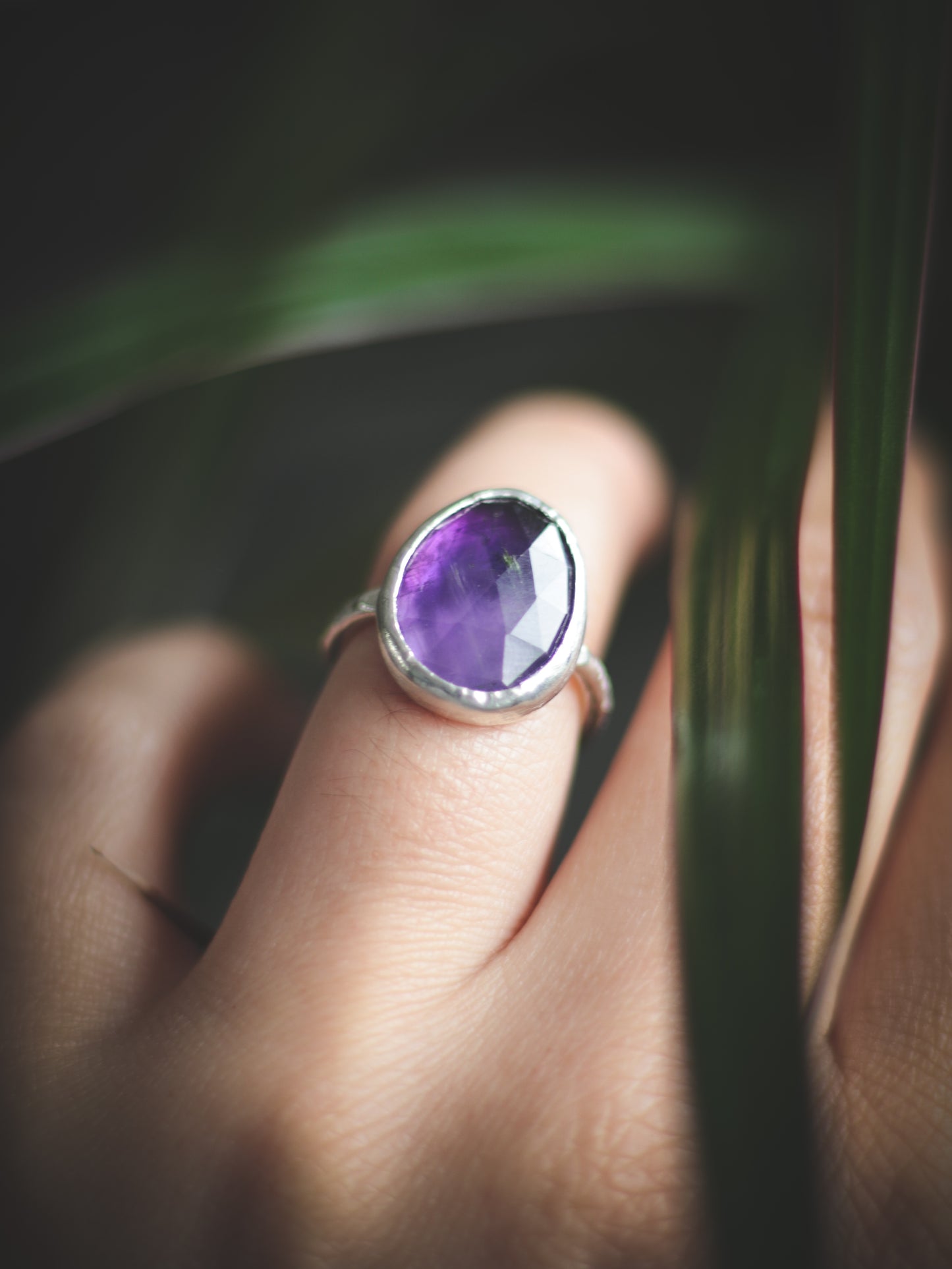 Amethyst Ring - UK size L US size 5 3/4