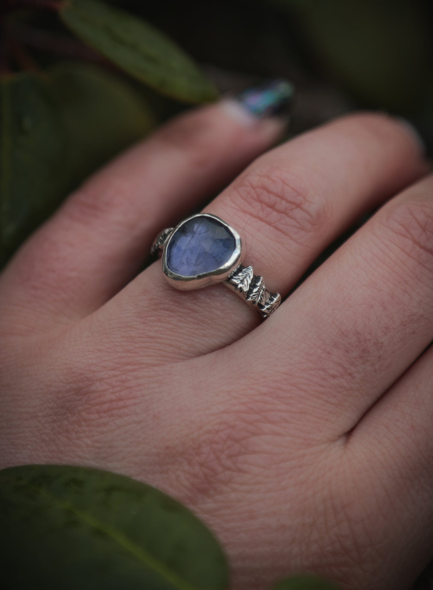 Iolite tree ring. UK size N 1/2 -US 7