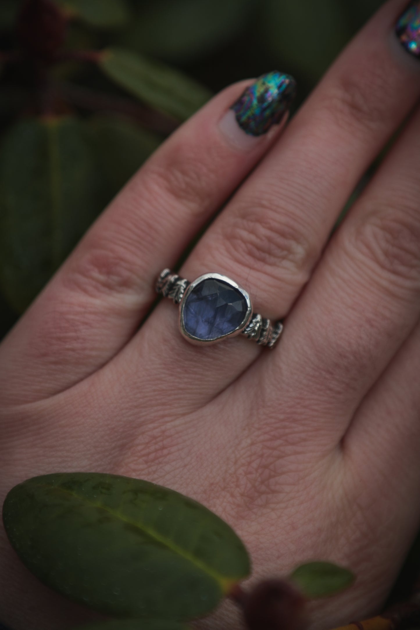 Iolite tree ring. UK size N 1/2 -US 7