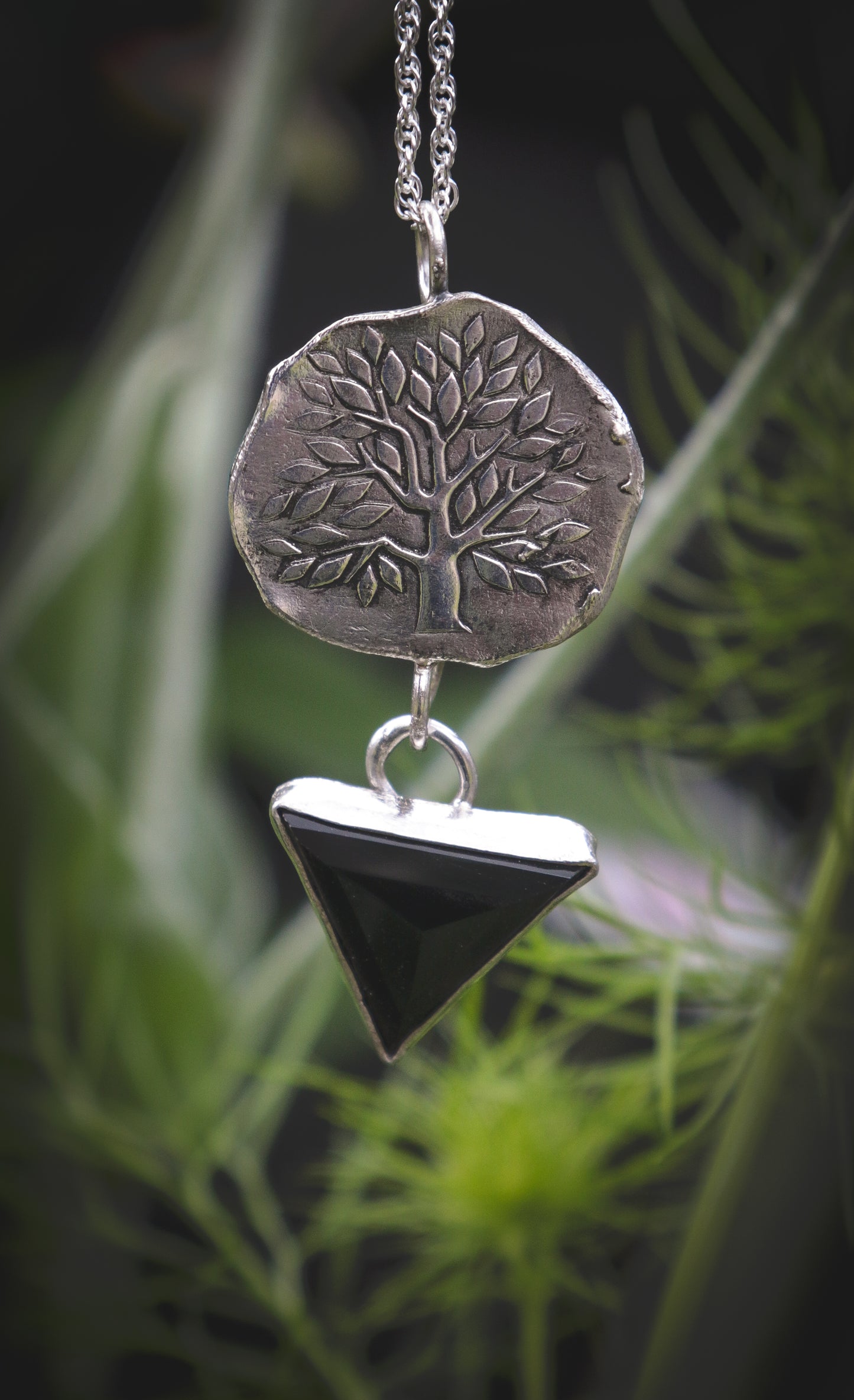 Tree of life necklace with Black Onyx