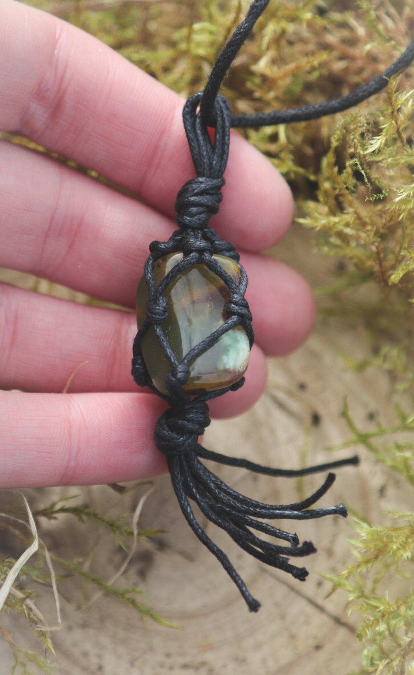 Chrysoprase crystal necklace