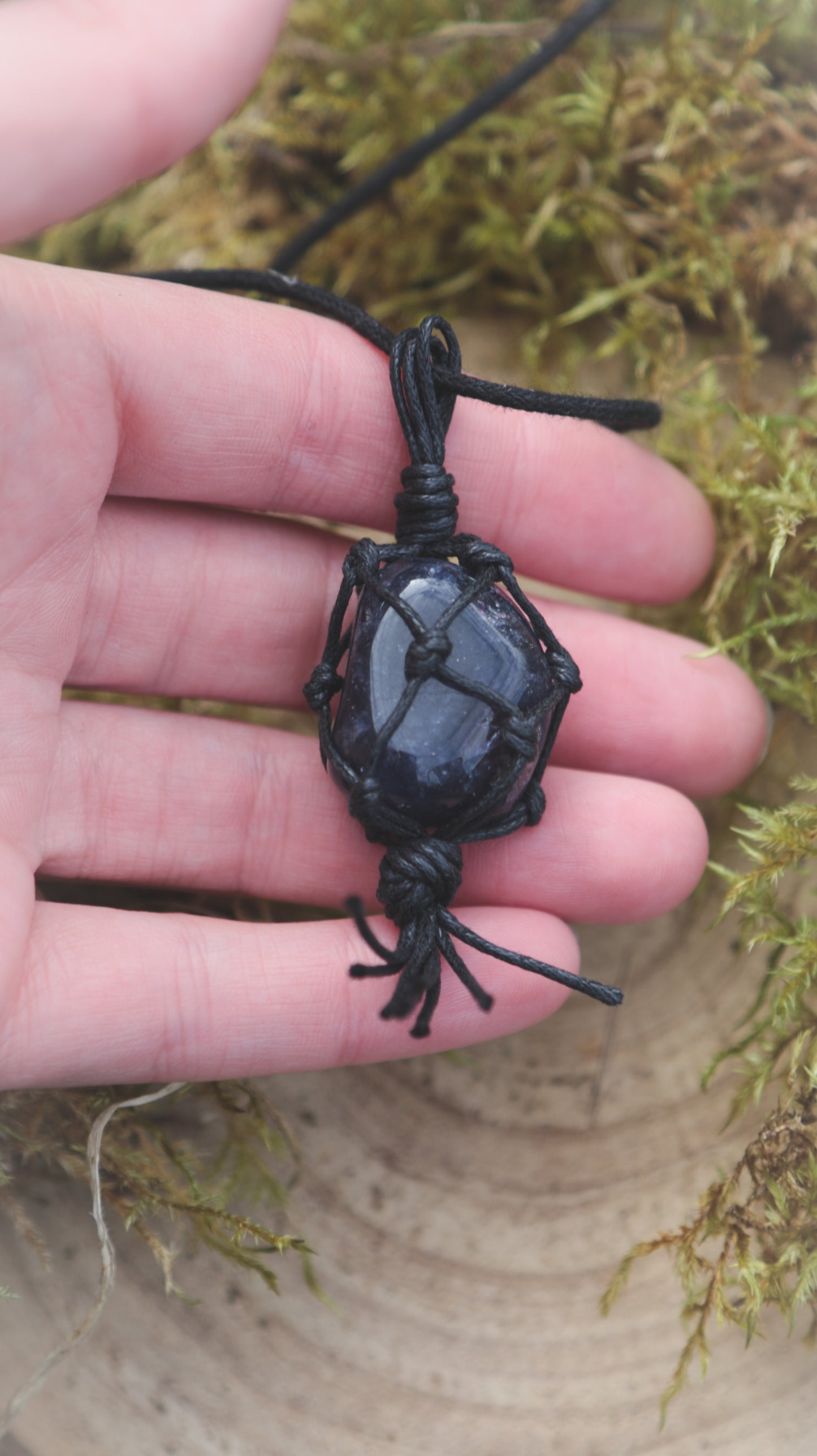 Black Obsidian tumblestone necklace