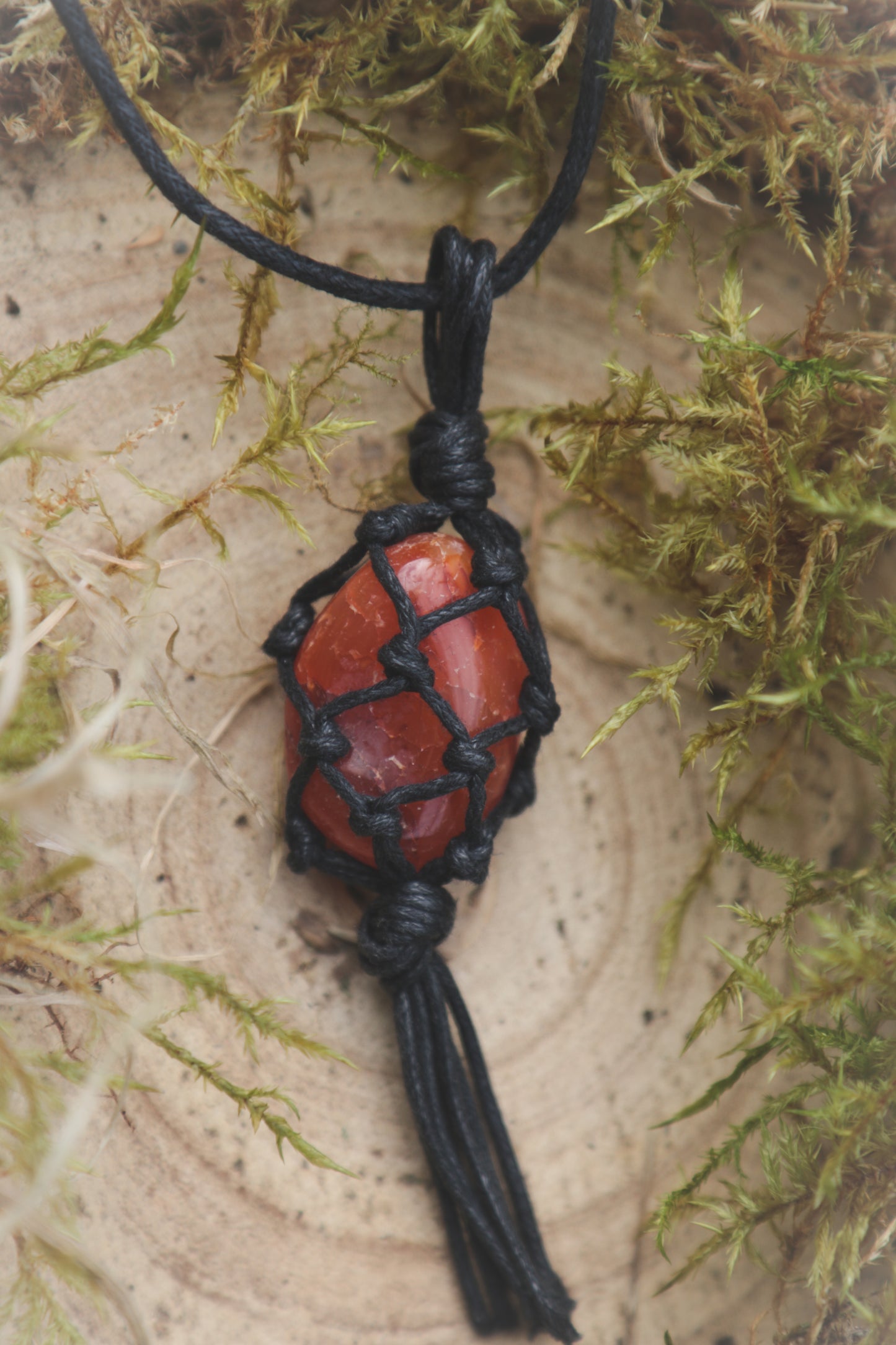 Carnelian tumblestone necklace