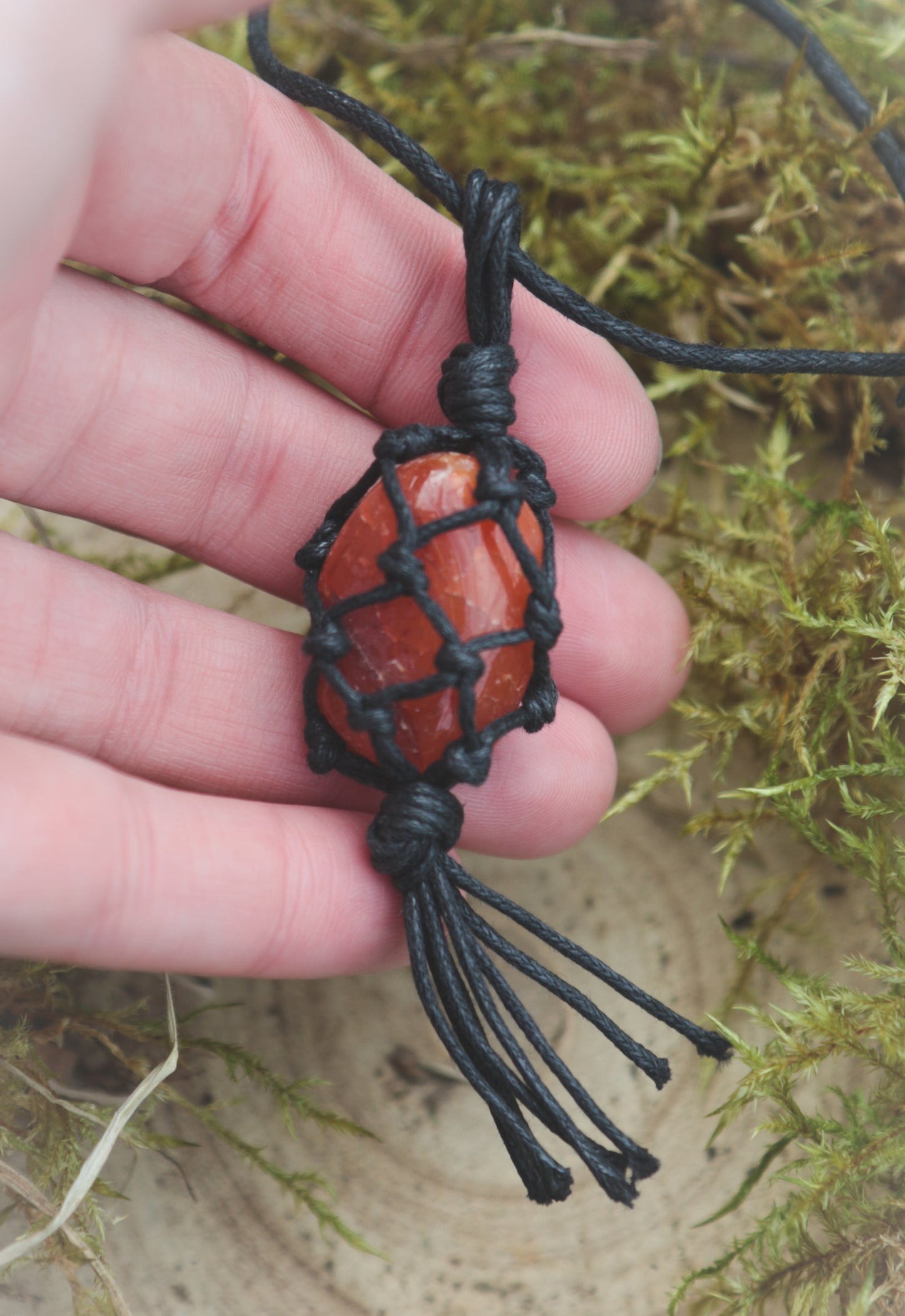 Carnelian tumblestone necklace