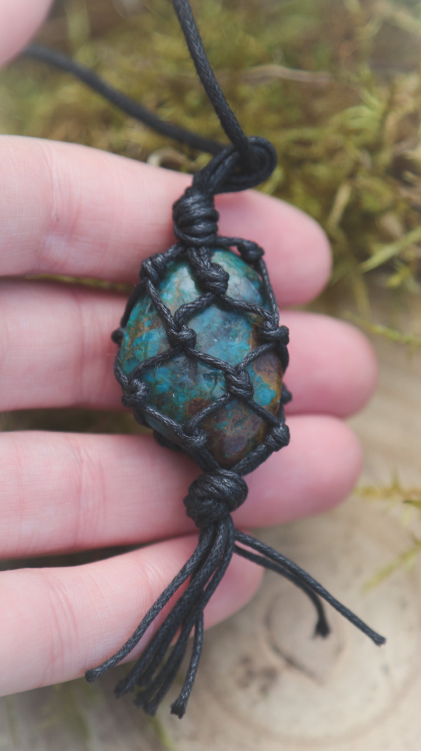 Chrysocolla tumblestone necklace