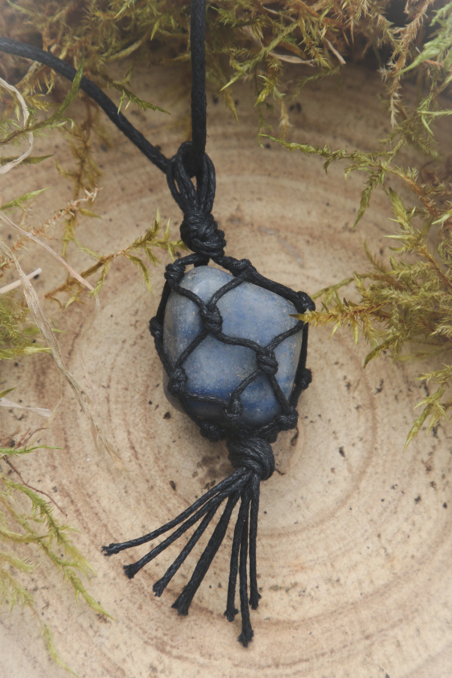 Dumortierite tumblestone necklace