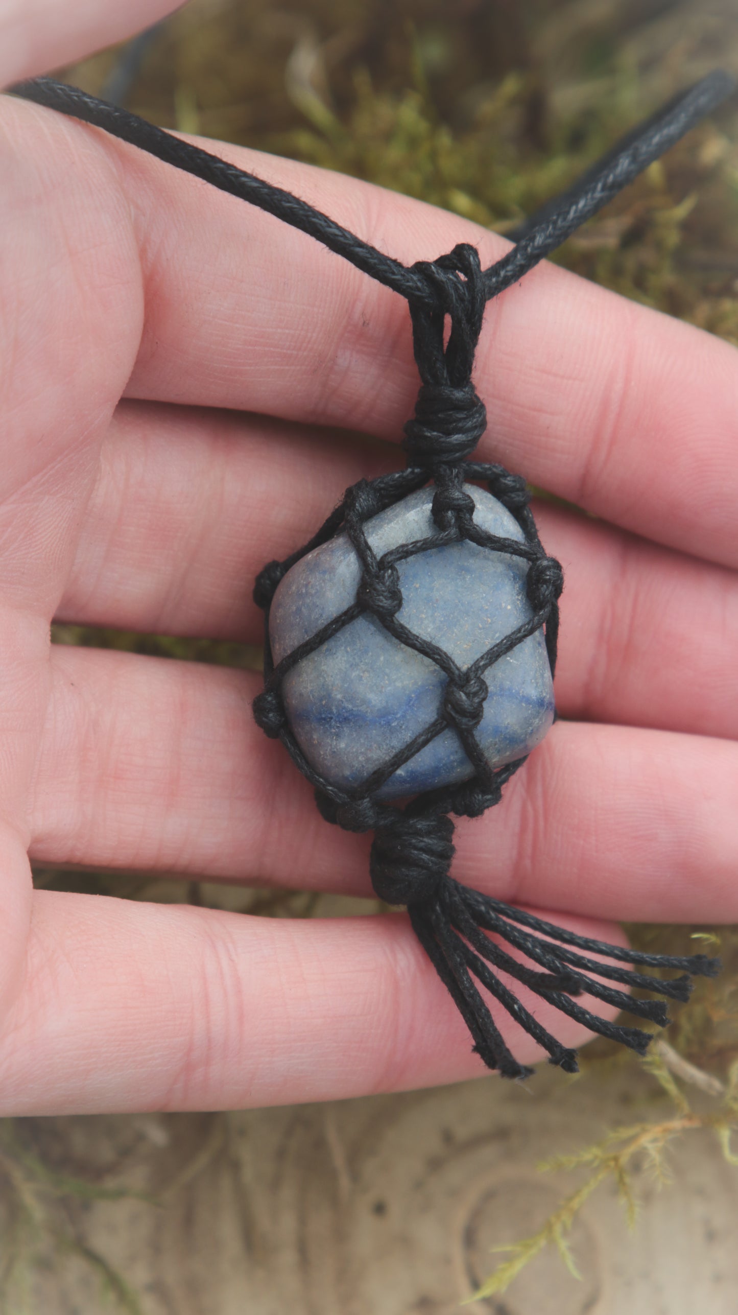 Dumortierite tumblestone necklace