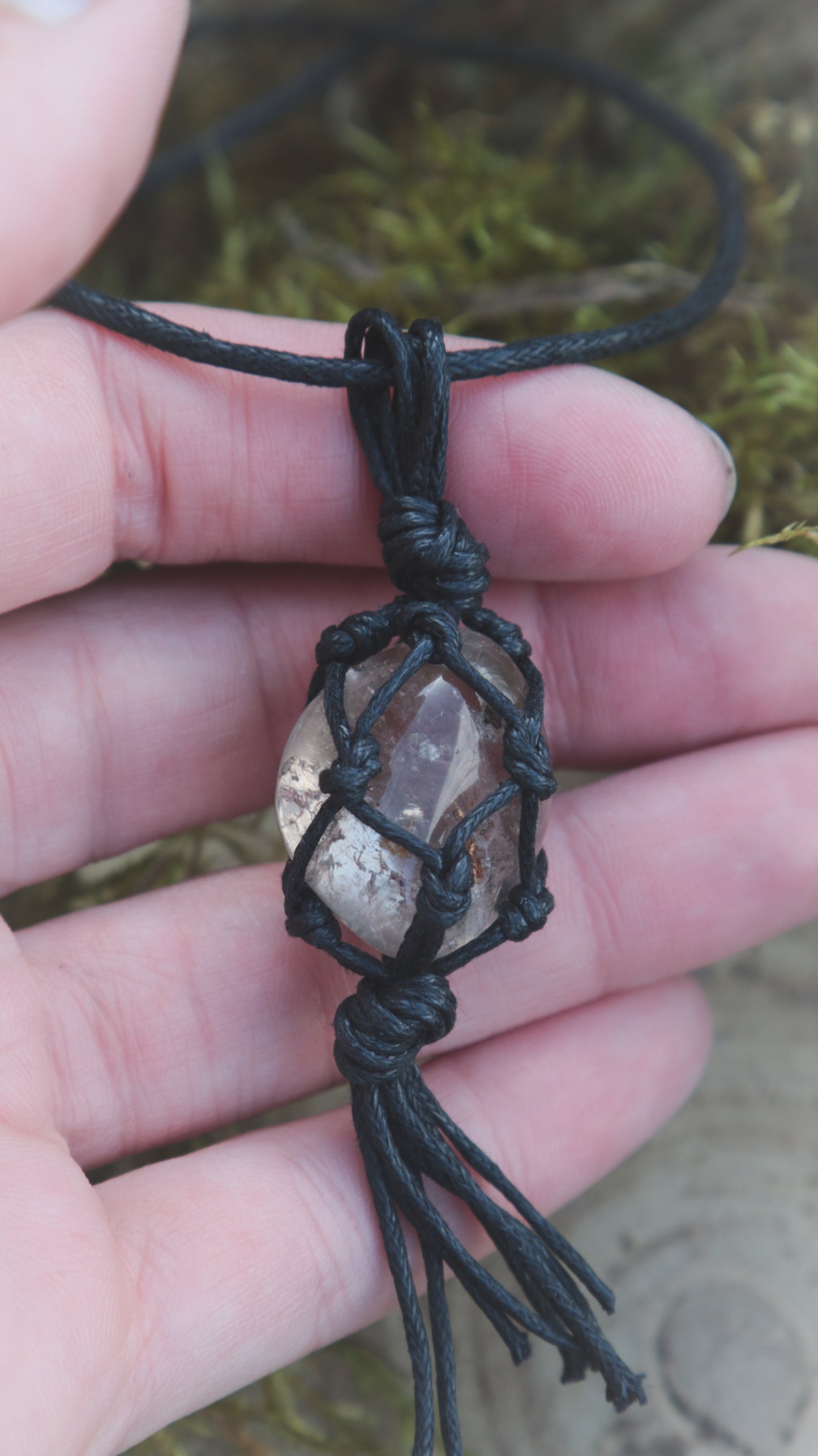 Smokey Quartz crystal necklace.