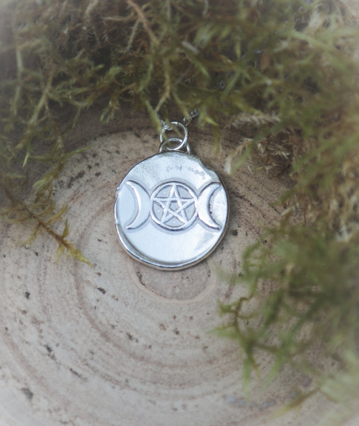 Triple Moon/Pentagram necklace.