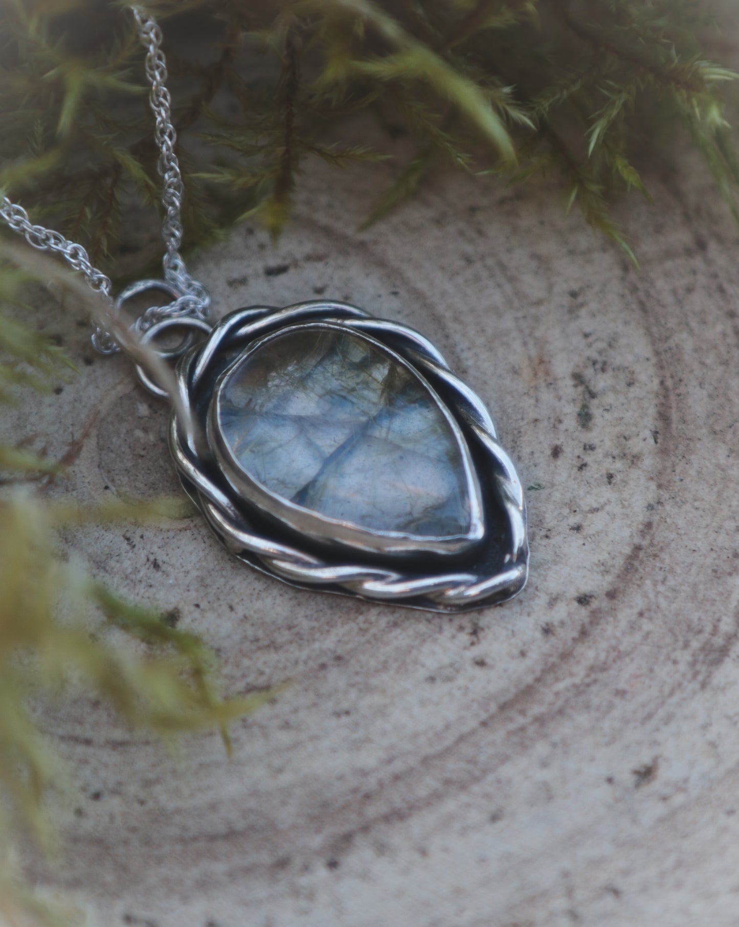 Celtic style necklace with Rutilated Labradorite