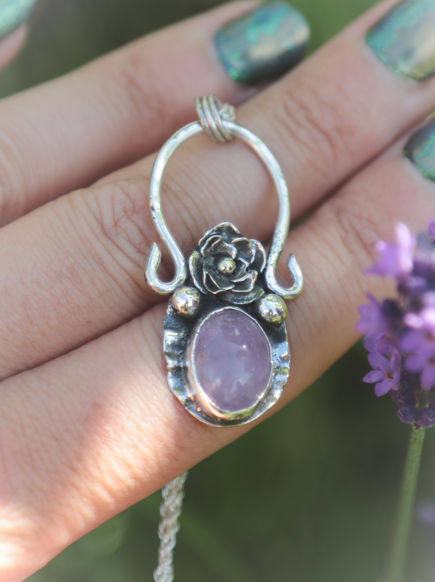 Floral Amethyst necklace.