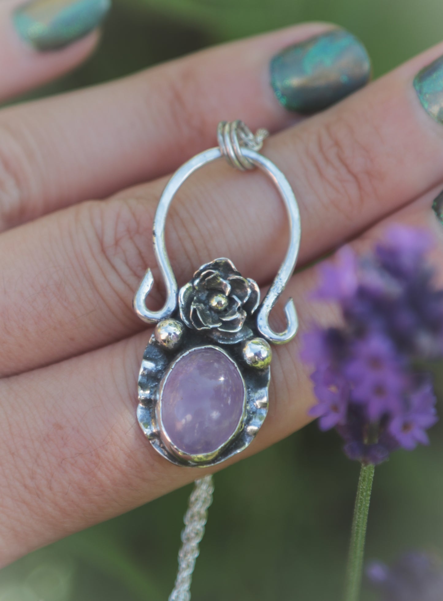 Floral Amethyst necklace.