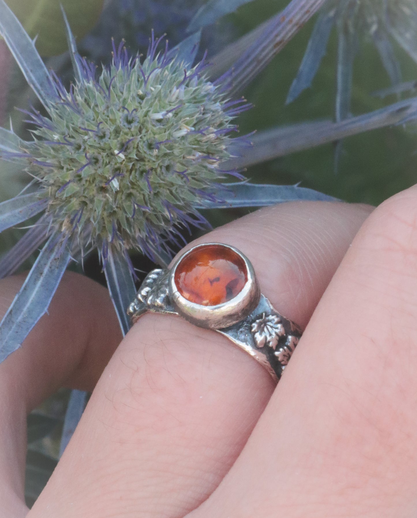 Autumn Amber ring. UK size N - US size 6 3/4