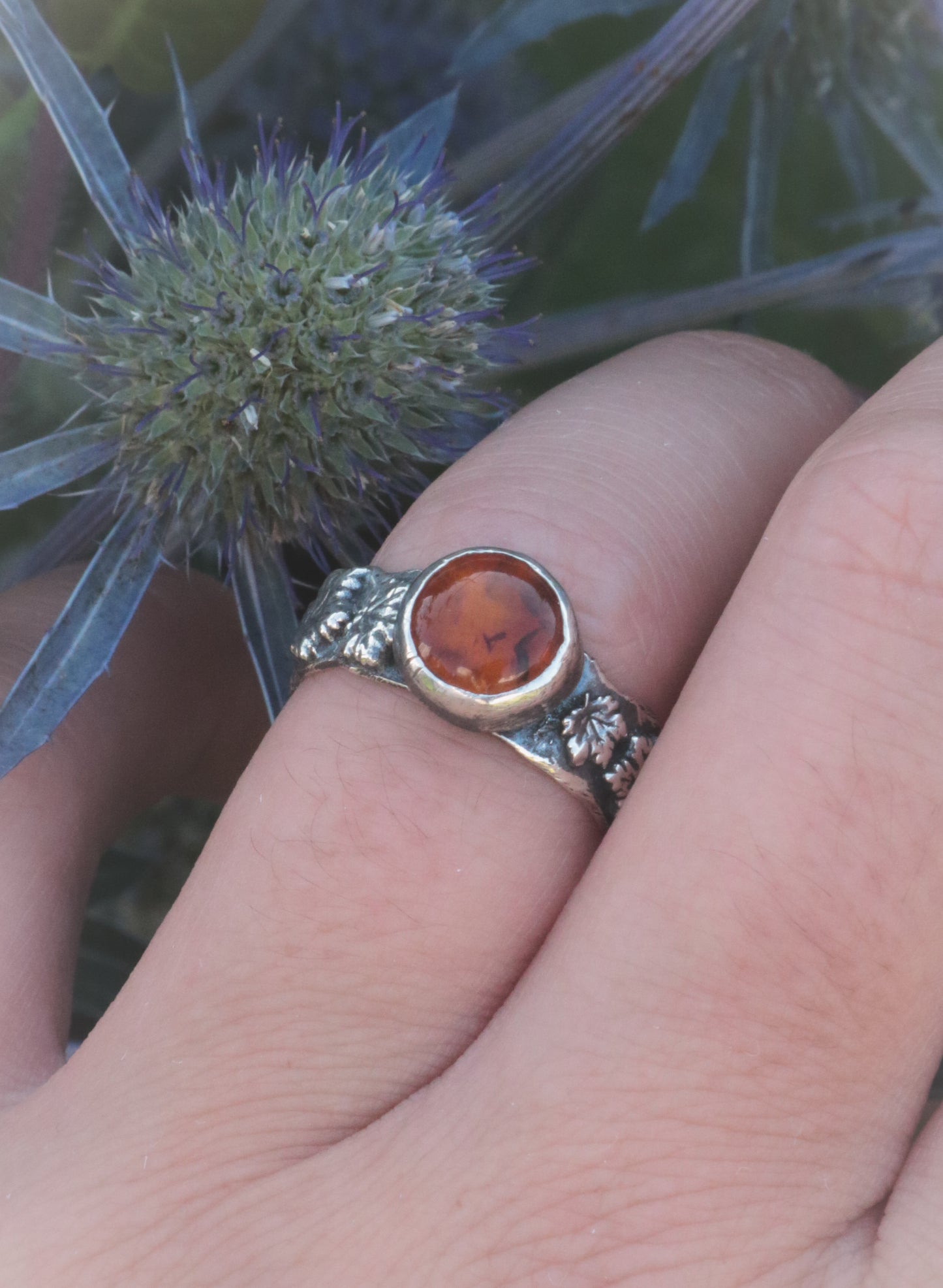 Autumn Amber ring. UK size N - US size 6 3/4