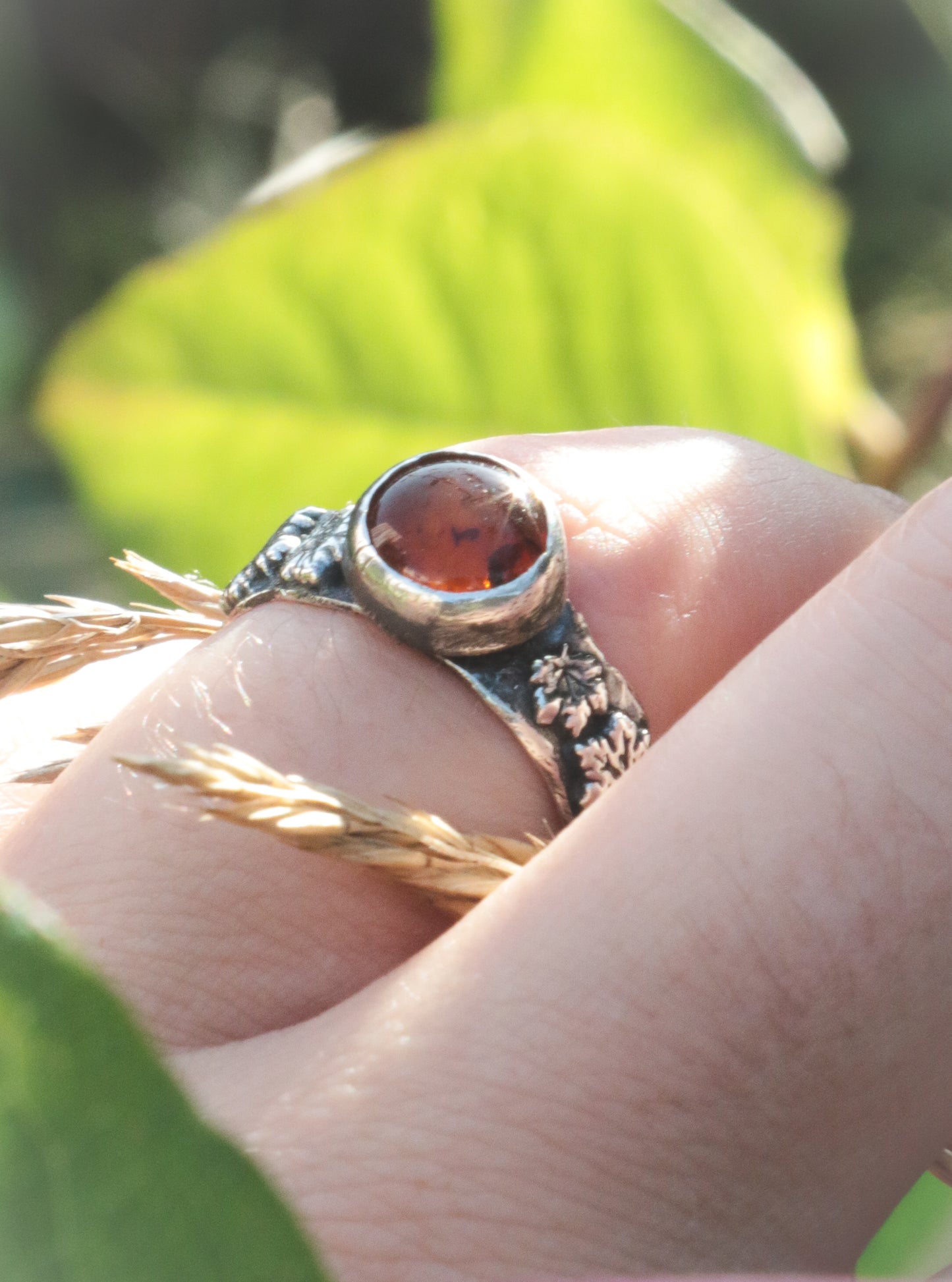 Autumn Amber ring. UK size N - US size 6 3/4