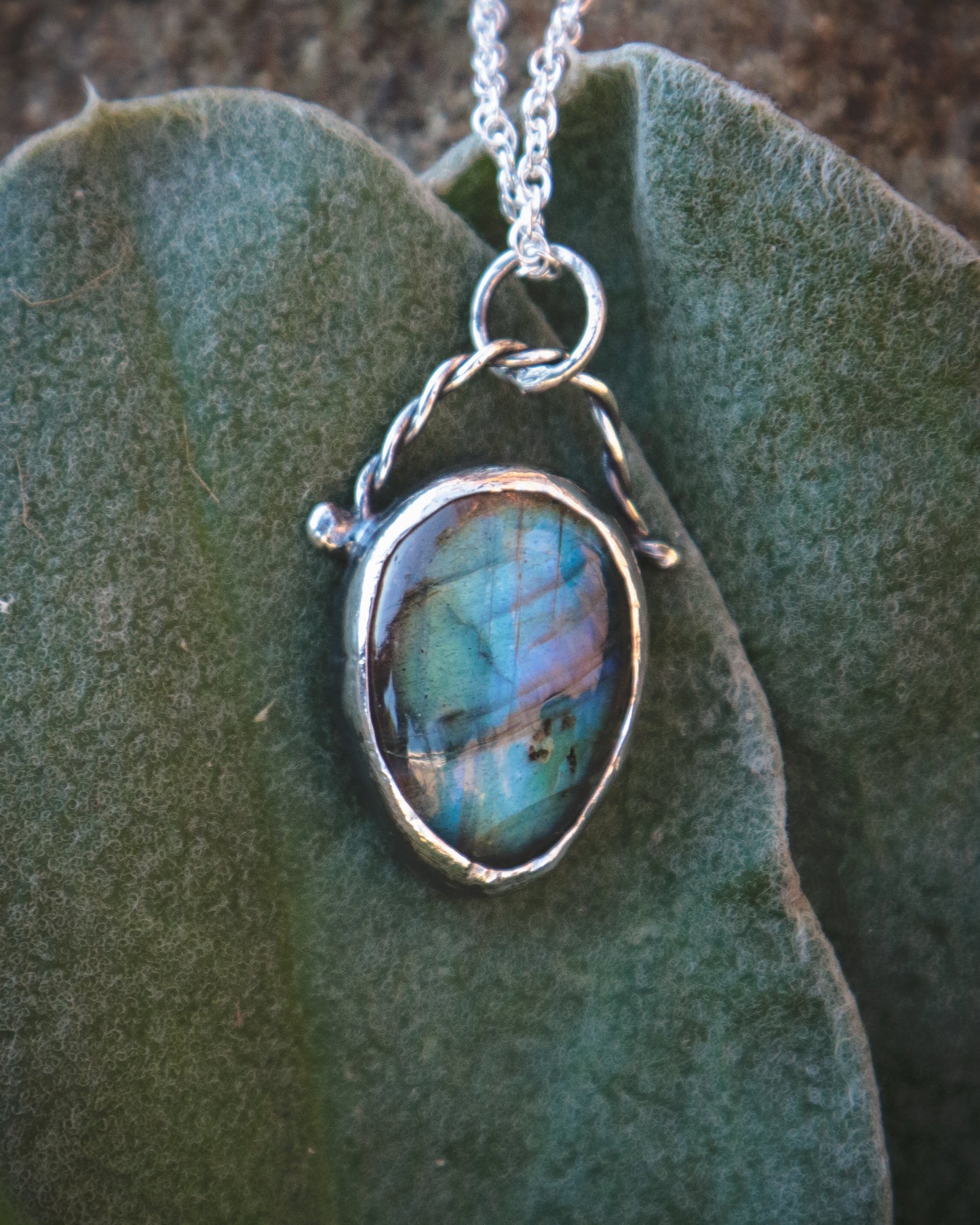 Blue Labradorite necklace with stars