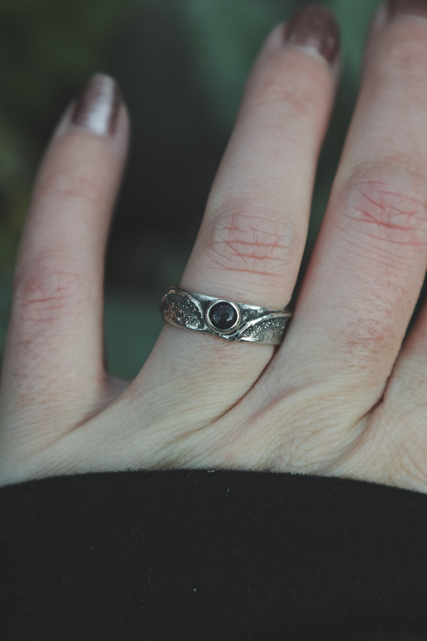 Blue Goldstone ring. UK size O 1/2. US size 7 1/2