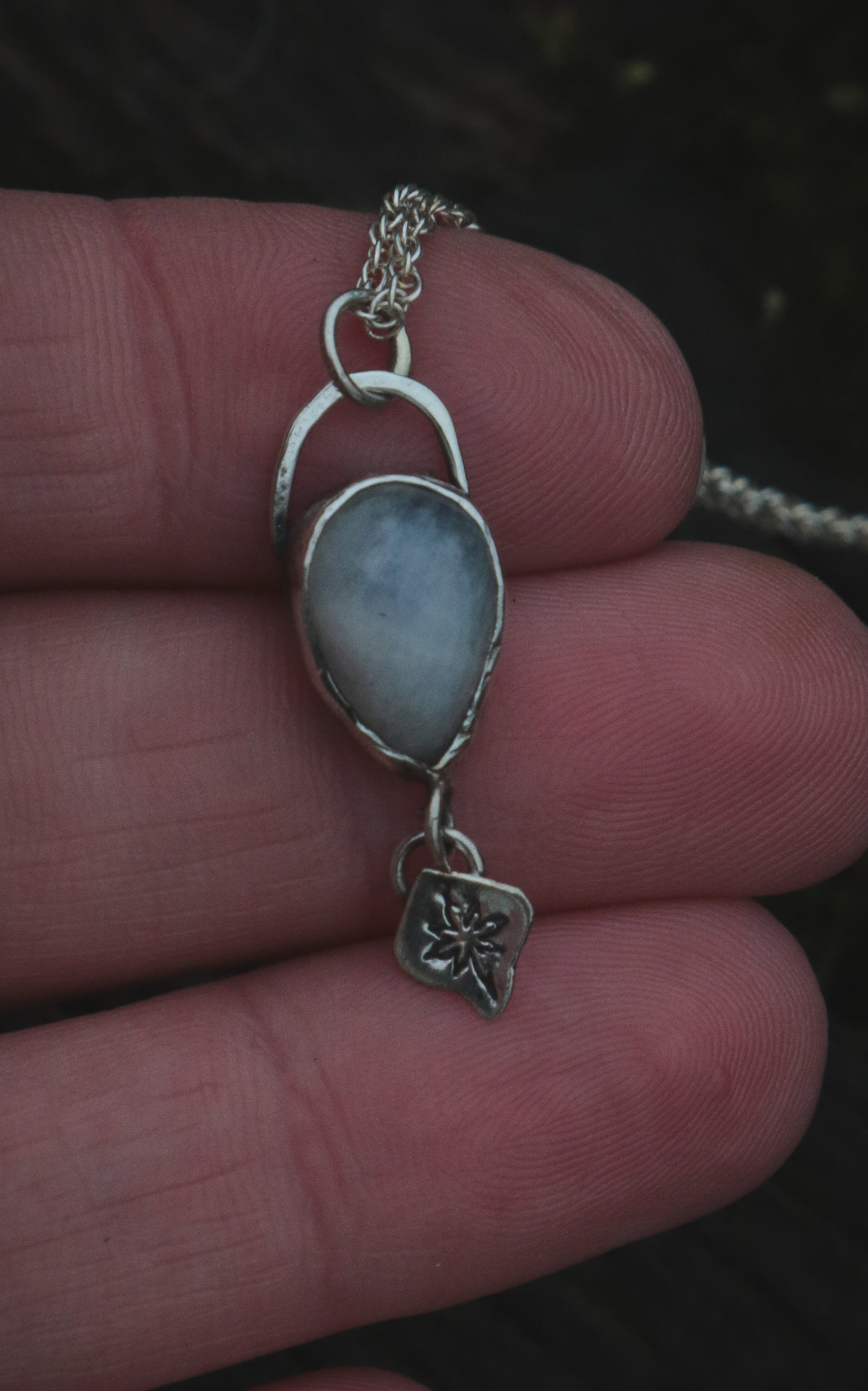 Moonstone necklace with star