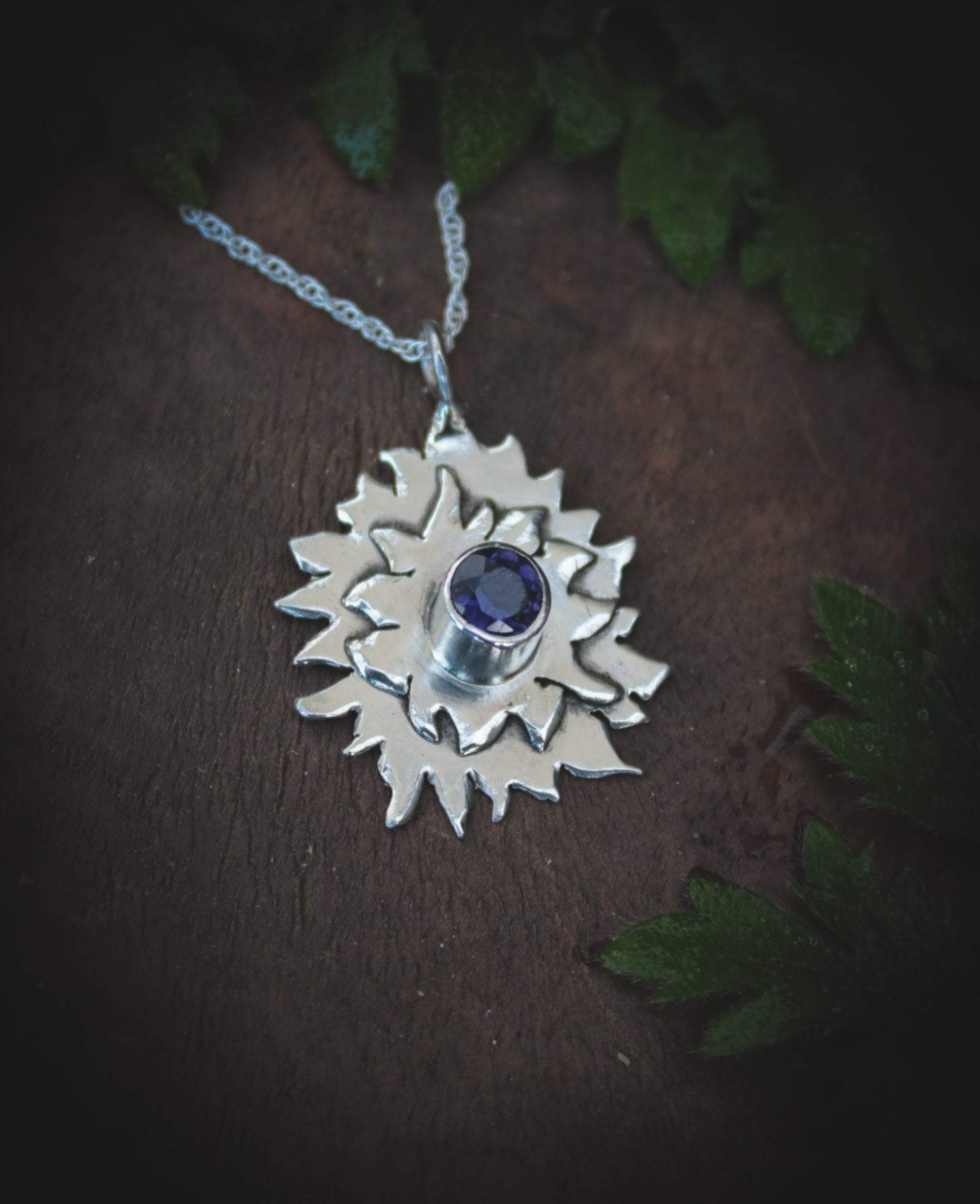 Iolite 'sun' necklace