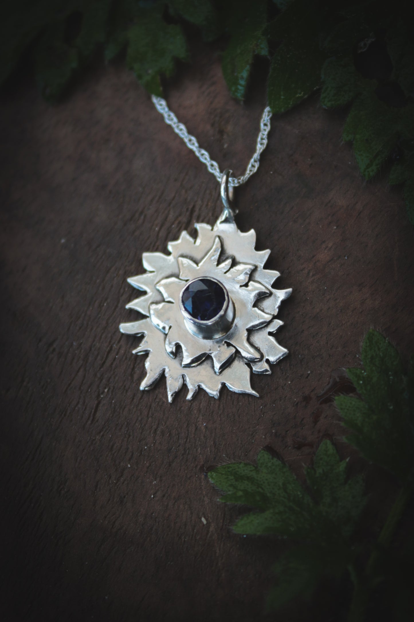 Iolite 'sun' necklace