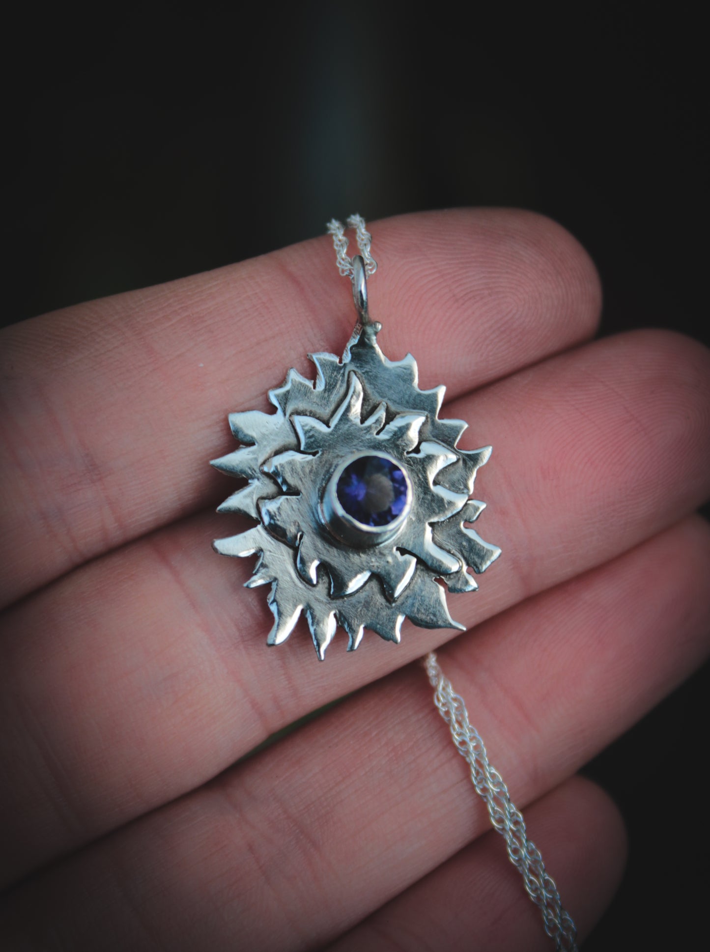 Iolite 'sun' necklace