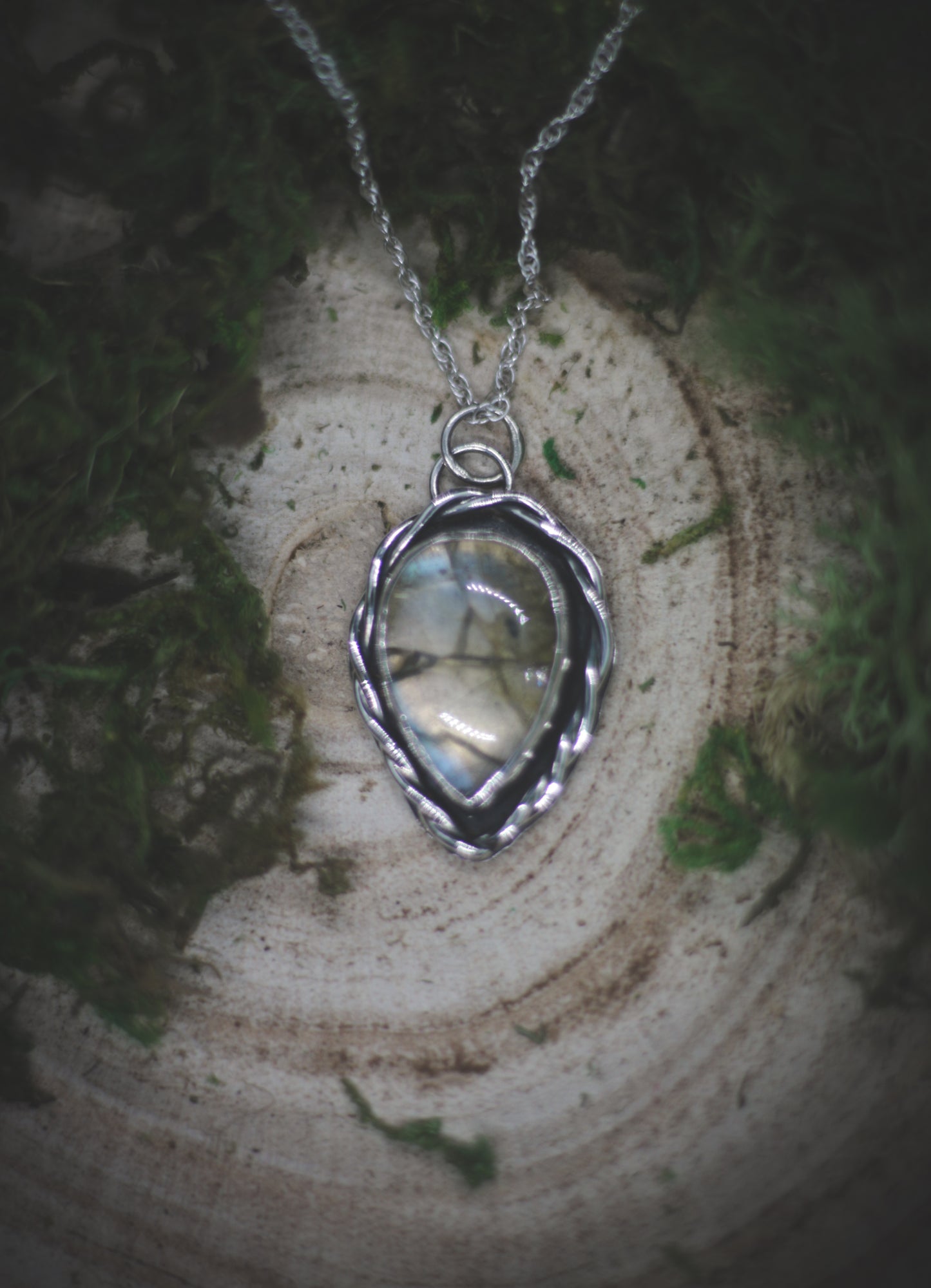 Celtic style necklace with Rutilated Labradorite