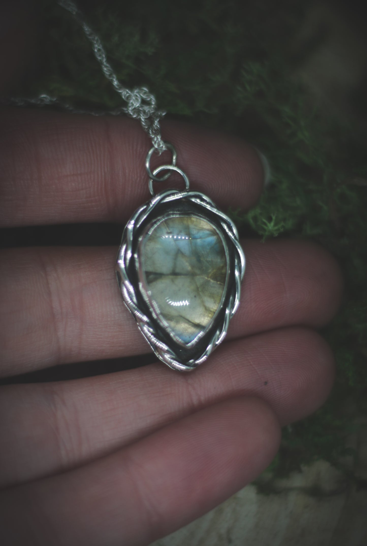 Celtic style necklace with Rutilated Labradorite