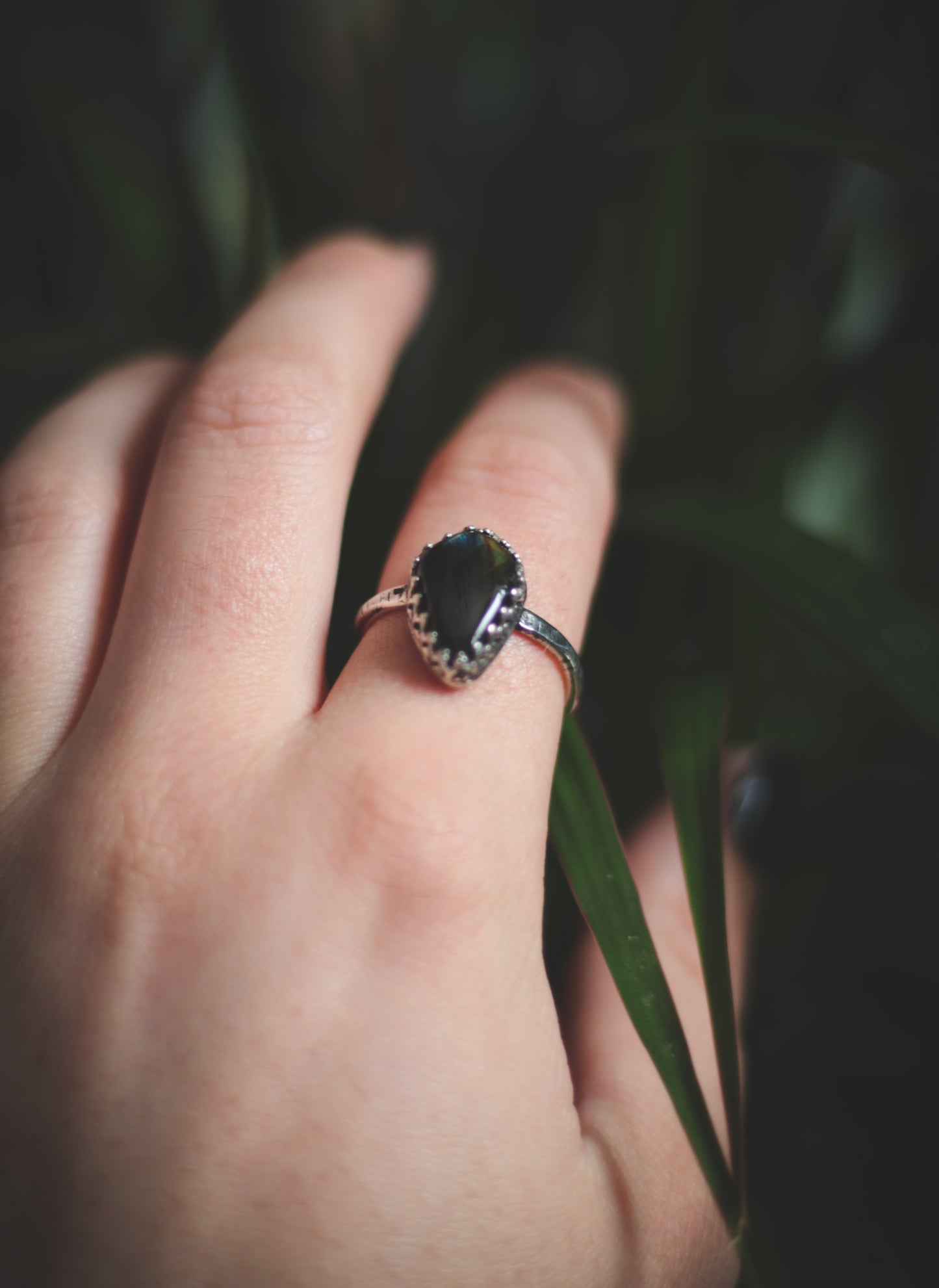 Labradorite ring UK size R - US size 8 3/4