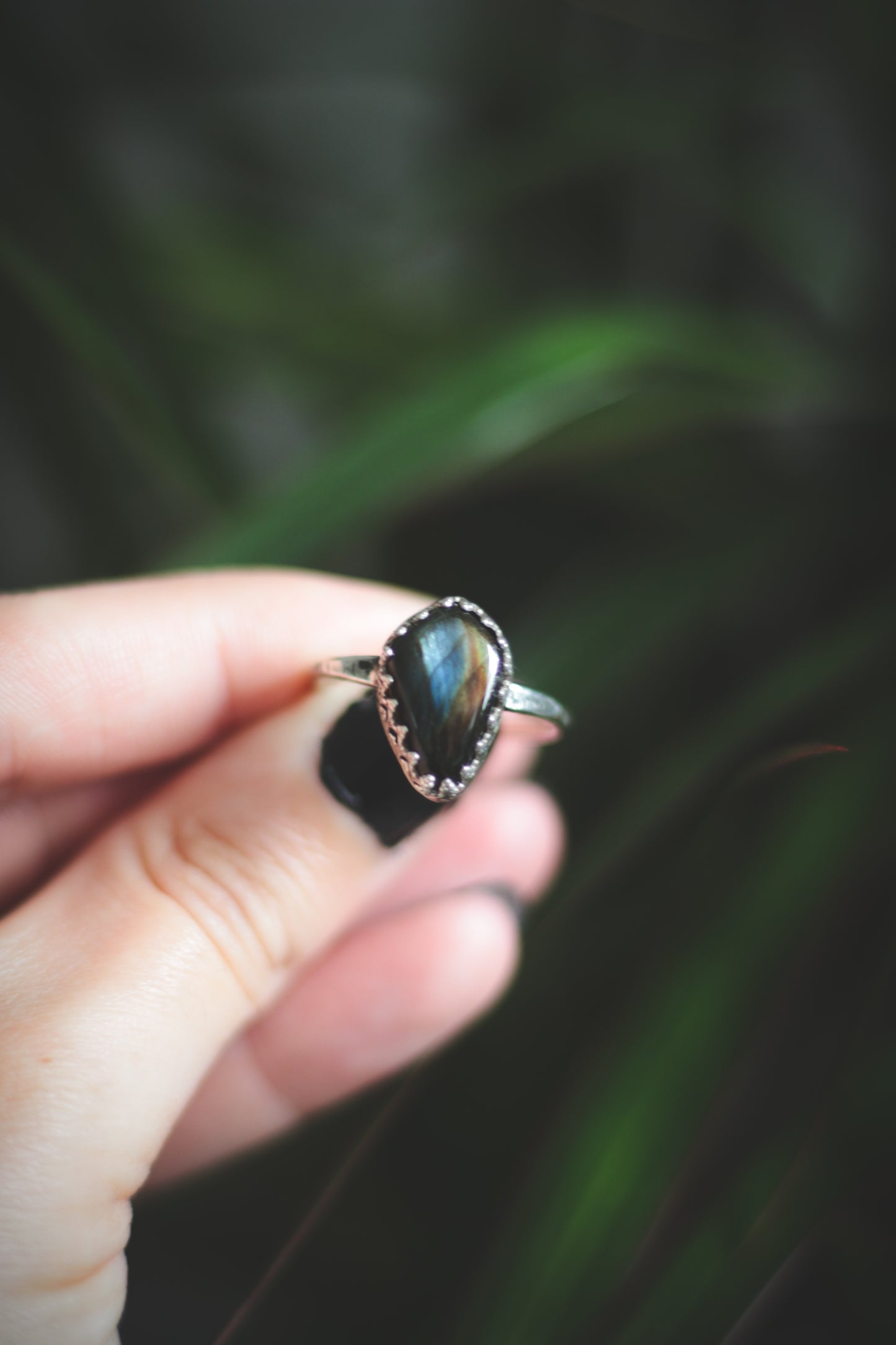 Labradorite ring UK size R - US size 8 3/4