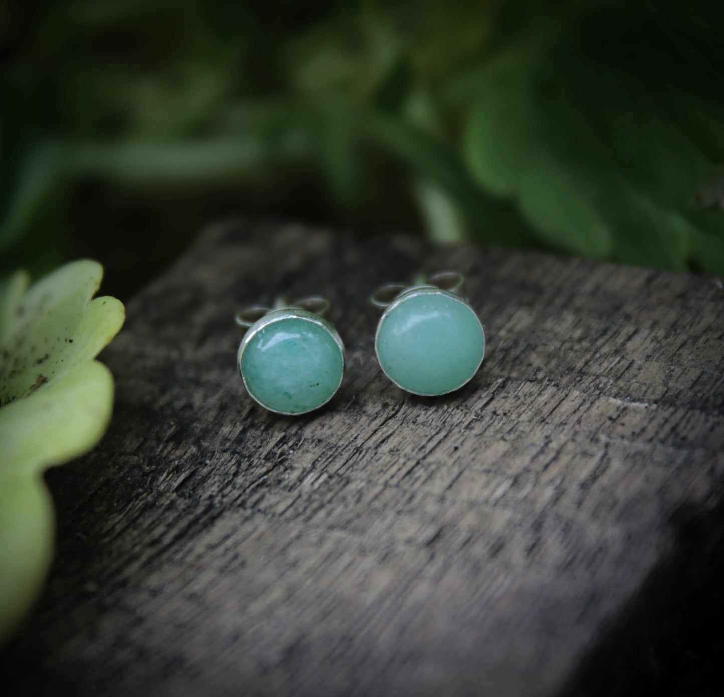 Green Aventurine stud earrings