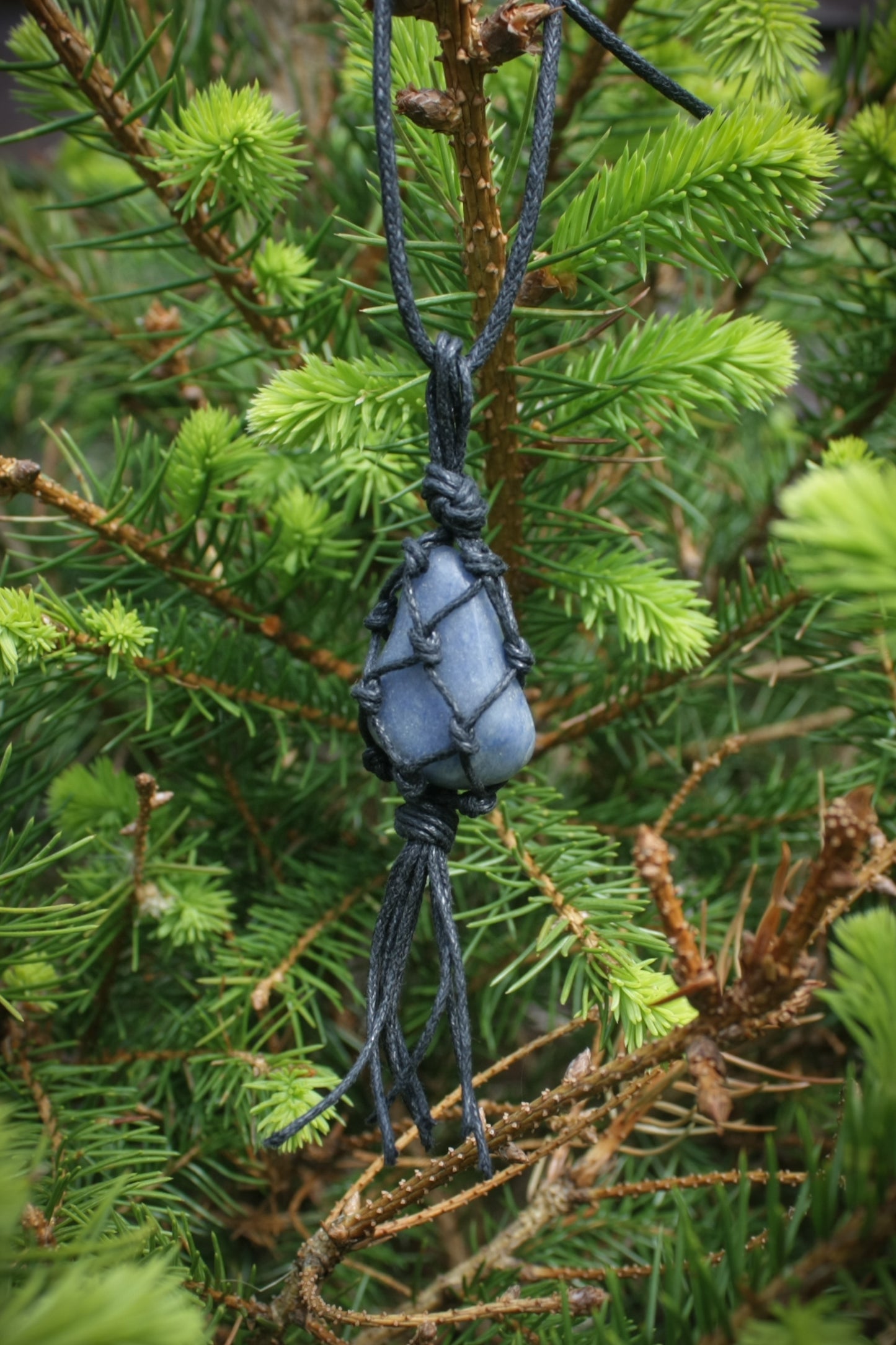Dumortierite tumblestone necklace