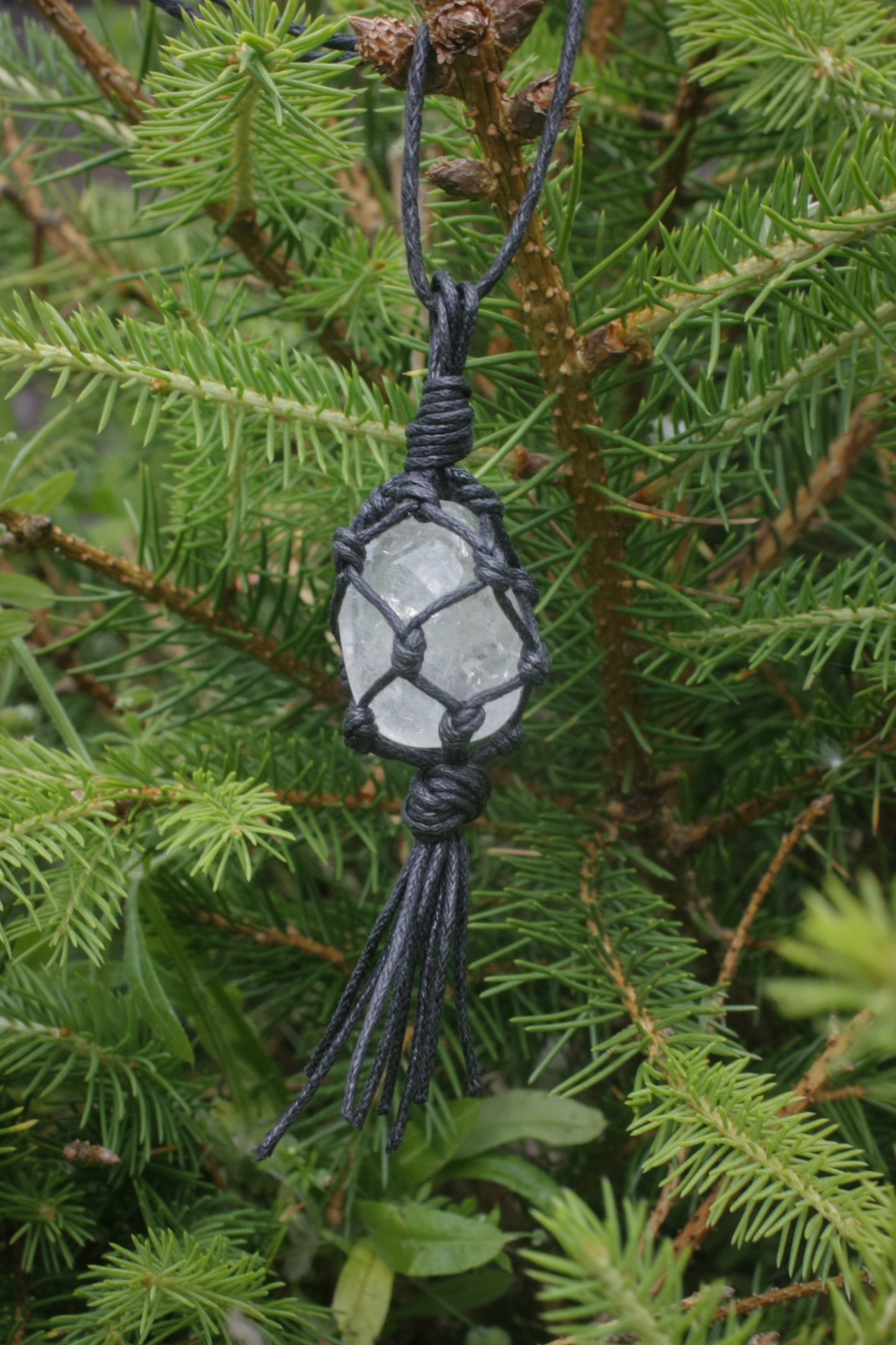 Quartz crystal necklace.