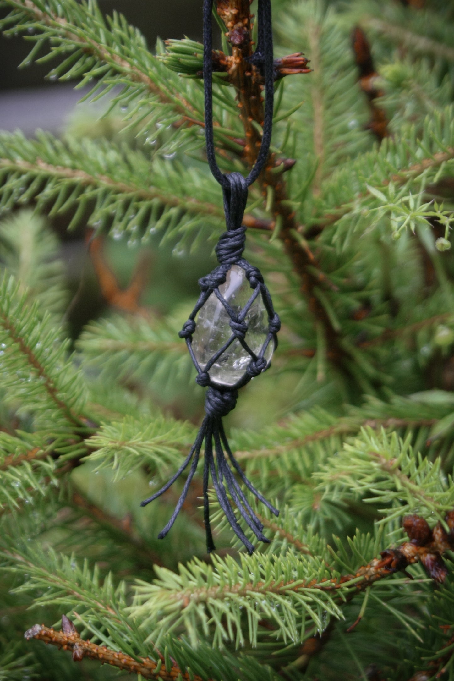 Smokey Quartz crystal necklace.