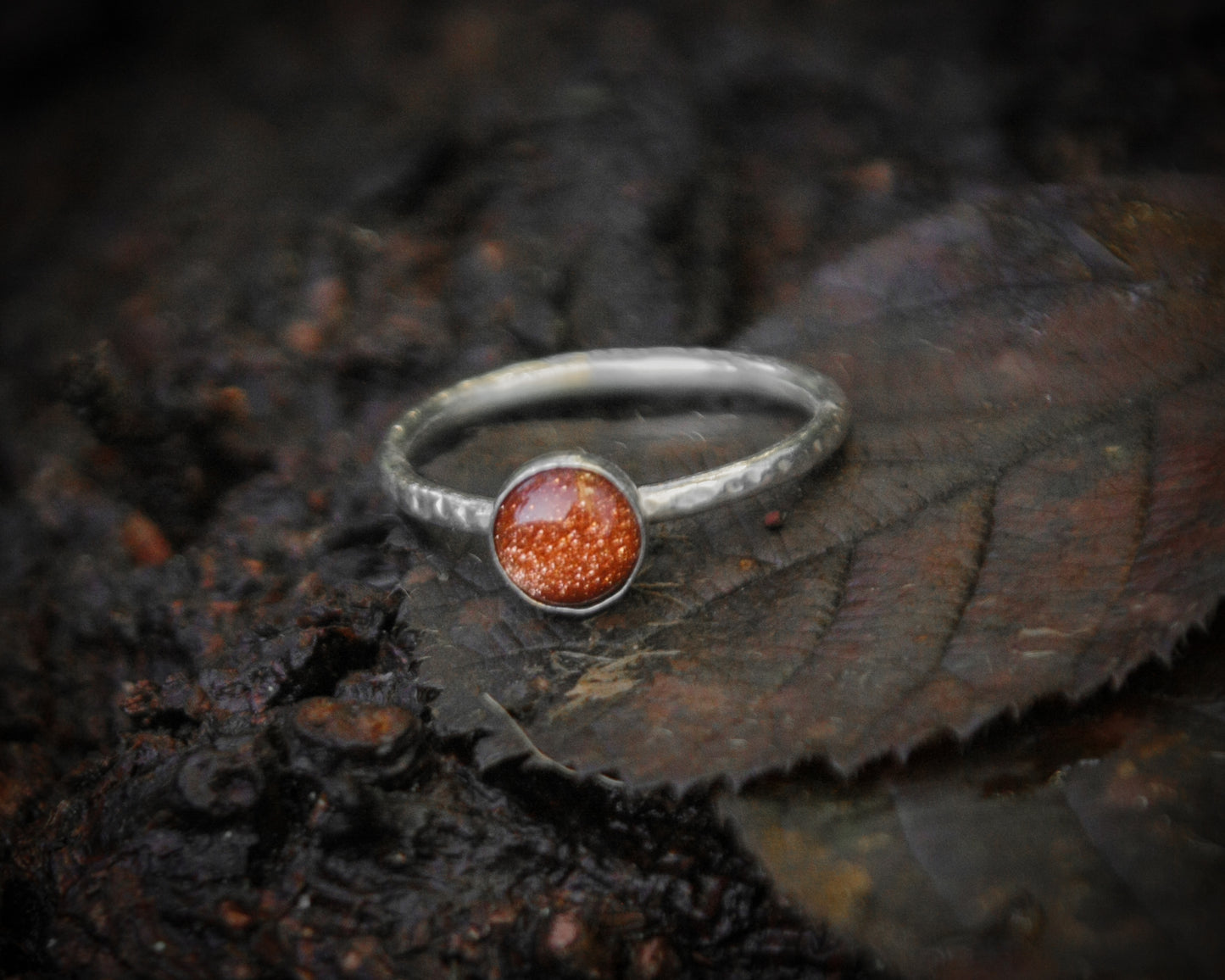 Goldstone stacking ring. Multiple sizes.