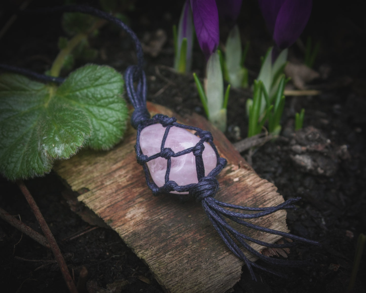 Rose Quartz crystal necklace