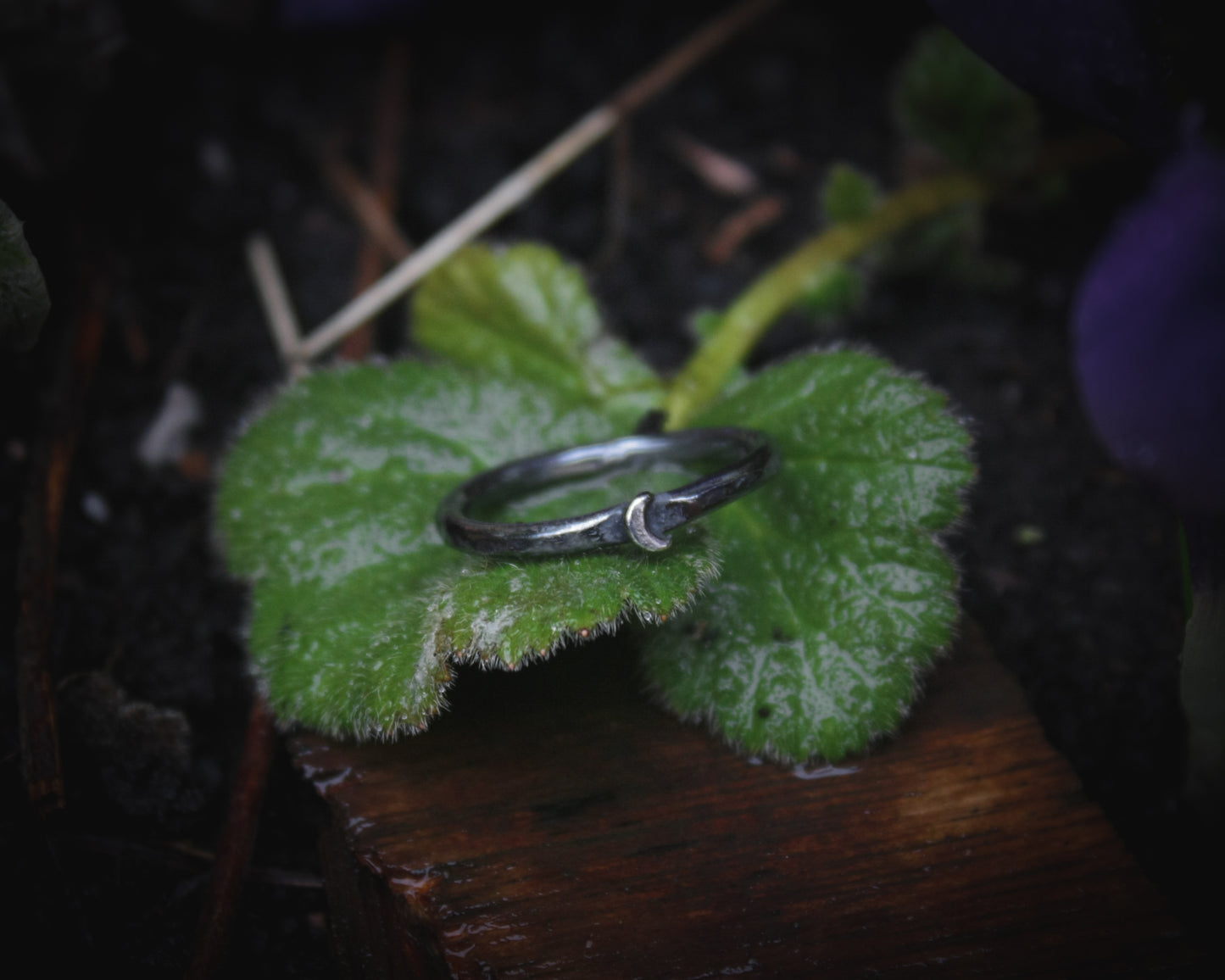 Crescent Moon ring. Various Sizes *Dark*