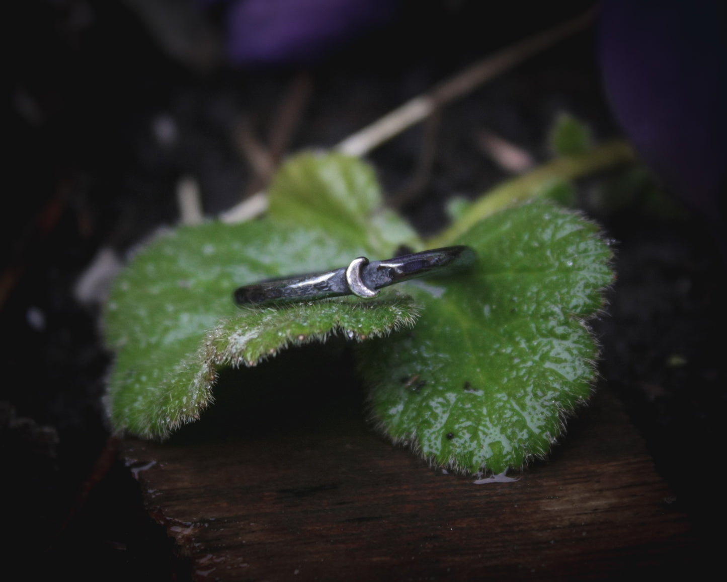 Crescent Moon ring. Various Sizes *Dark*