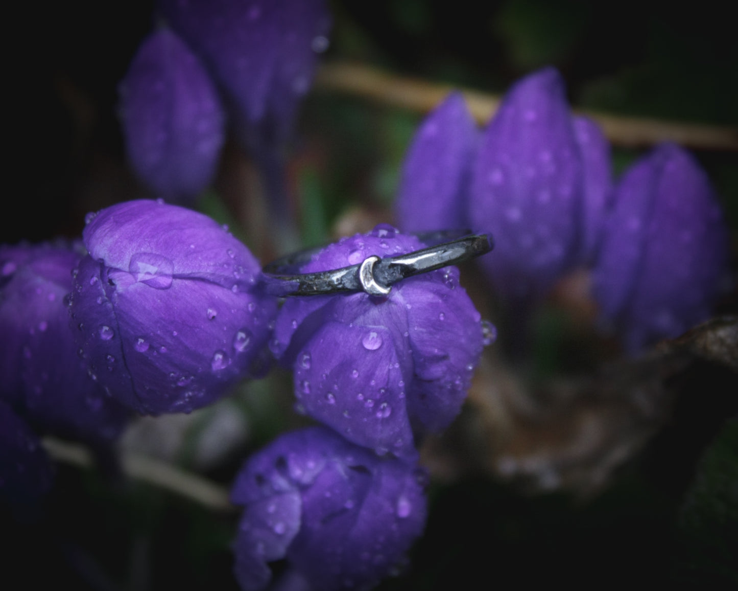 Crescent Moon ring. Various Sizes *Dark*