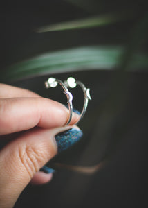 Crescent moon hooped earrings