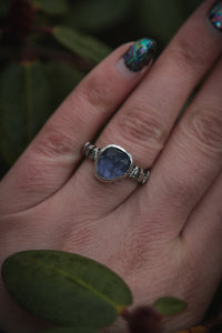 Iolite tree ring. UK size N 1/2  -US 7