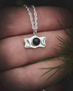 Black Onyx triple moon necklace