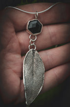 Load image into Gallery viewer, Sage Leaf necklace with Black Onyx
