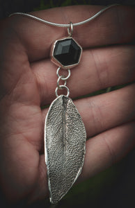 Sage Leaf necklace with Black Onyx