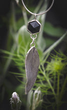 Load image into Gallery viewer, Sage Leaf necklace with Black Onyx
