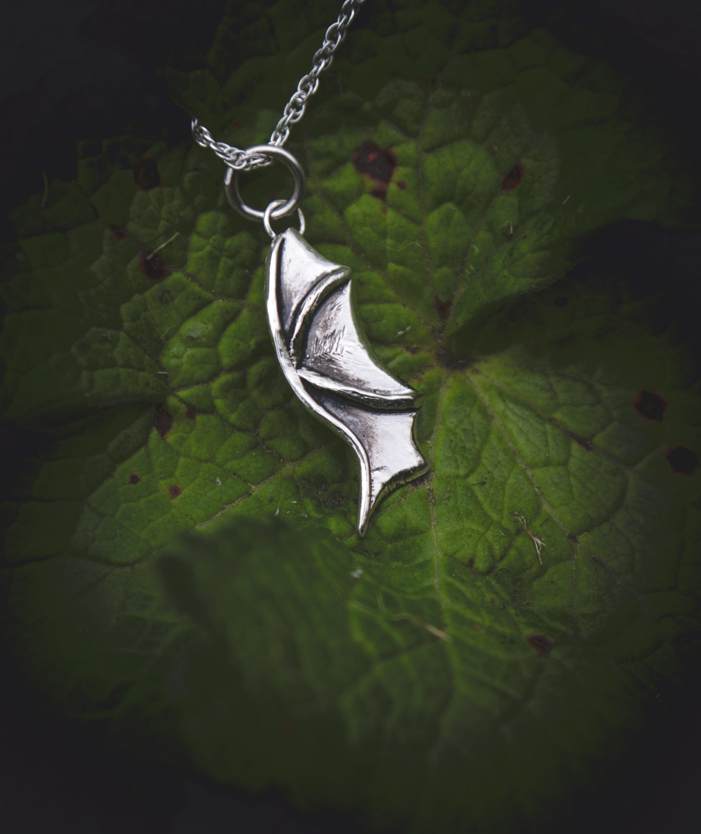 Silver Dragon wing necklace