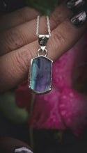 Load image into Gallery viewer, Fluorite/Mother of Pearl doublet necklace.
