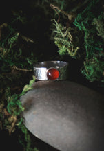 Load image into Gallery viewer, Silver band ring with Carnelian  (Various sizes)
