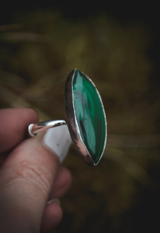 Large Malachite ring. UK size Z 1/2 - US size 13