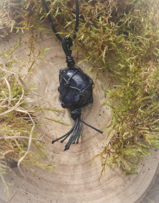 Black Obsidian tumblestone necklace
