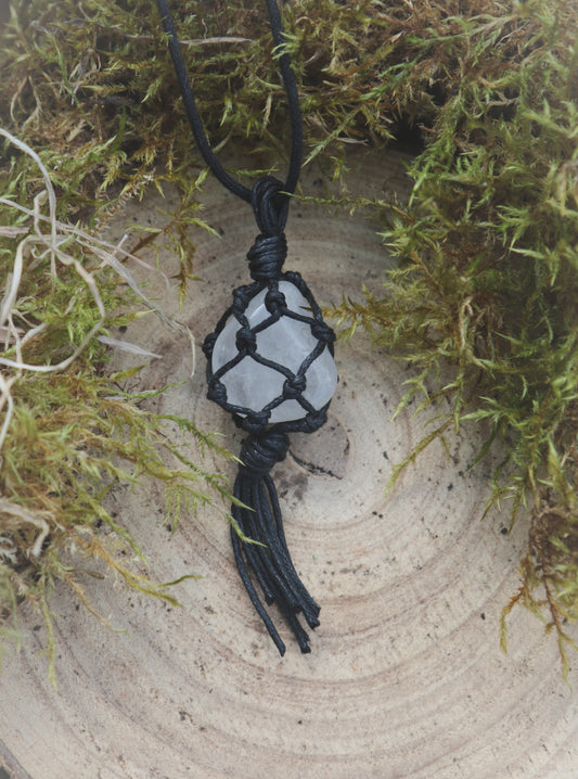 Quartz crystal necklace.